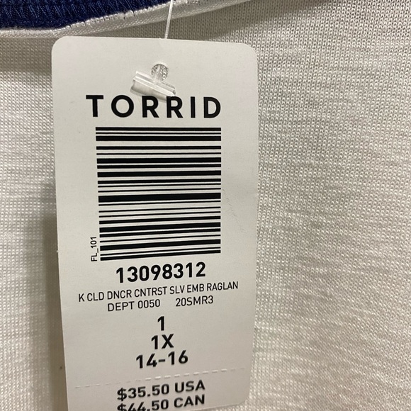 Torrid embroidered sleeve raglan tee - Picture 4 of 5